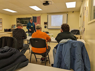 Basic Handgun Training in classroom